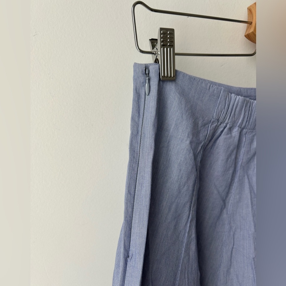 Muji Cool Touch Broadcloth Patterned Flared Skirt blue - Picture 11 of 12